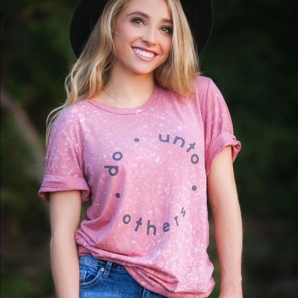 NEW The Light Blonde Do Unto Others Bleached Tee - Picture 1 of 2